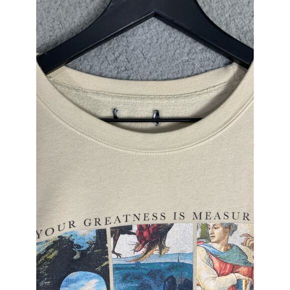 Unisex Ivory Michelangelo Art Graphic Crewneck Sweatshirt Unisex XL - Picture 6 of 10